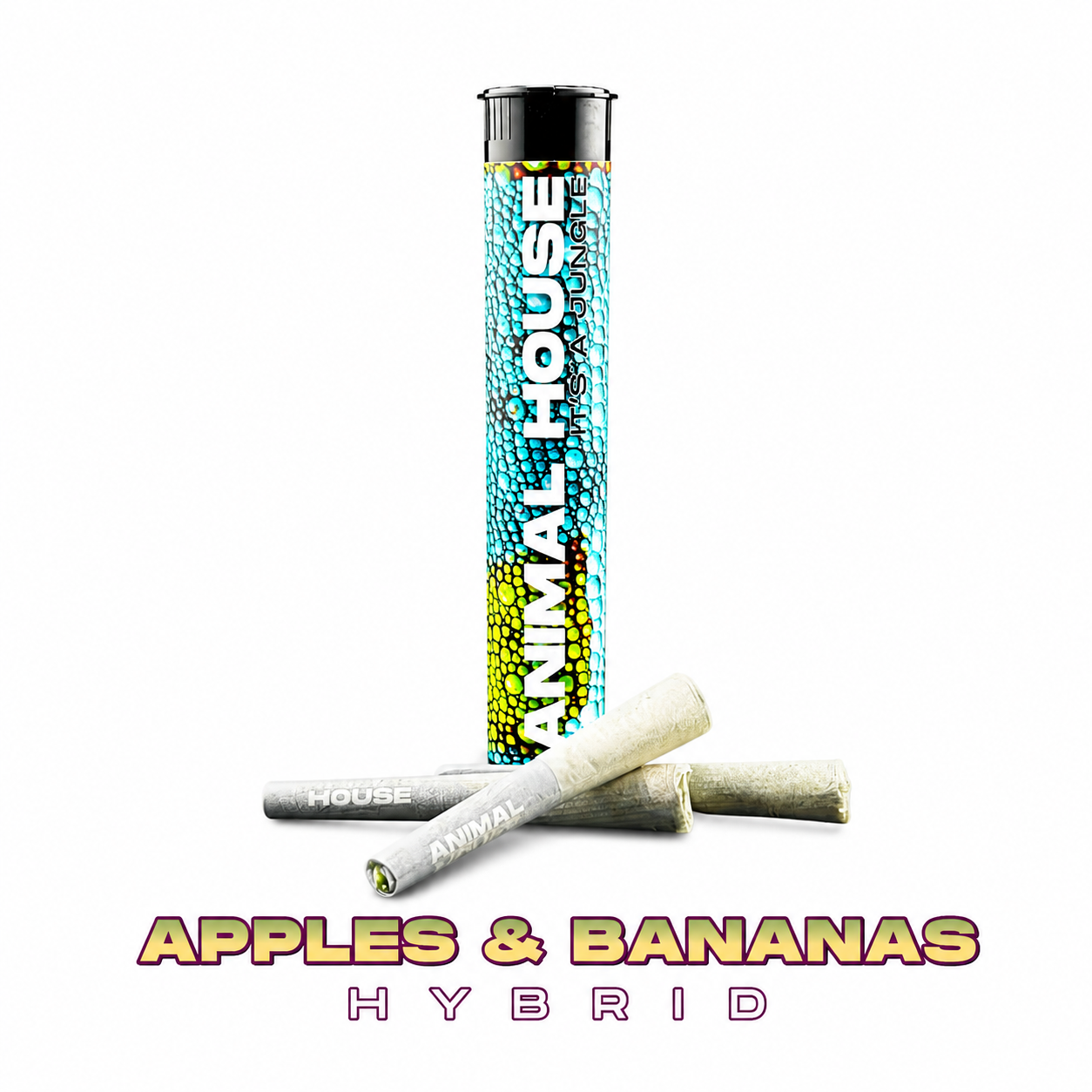 ANIMAL HOUSE - APPLES & BANANAS - .5X3PK - KIEF INFUSED PREROLLS - HYBRID