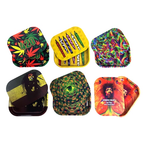 Cheech Chong's™ x Metal Rolling Tray Yellow Logo 7"x5.5