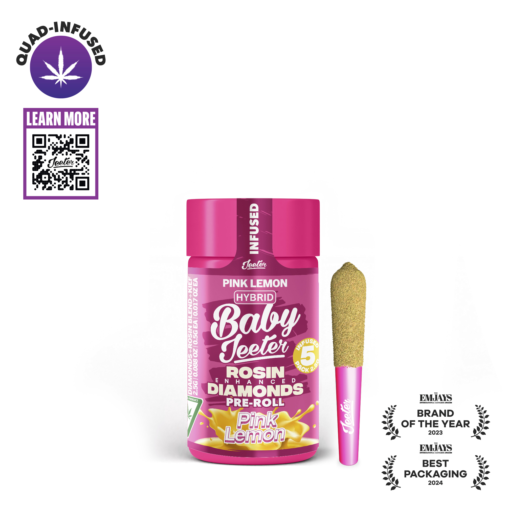 Pink Lemon Baby Jeeter Infused Pre-Roll 5-pack | 2.5g