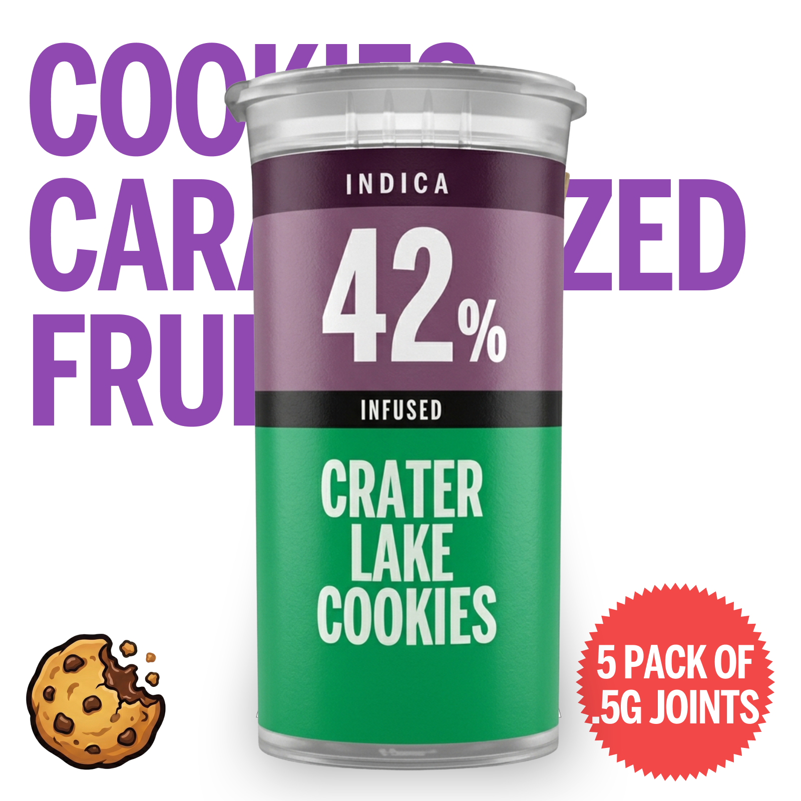 Crater Lake Cookies Indica Infused Preroll 5 Pack [5x.5G]