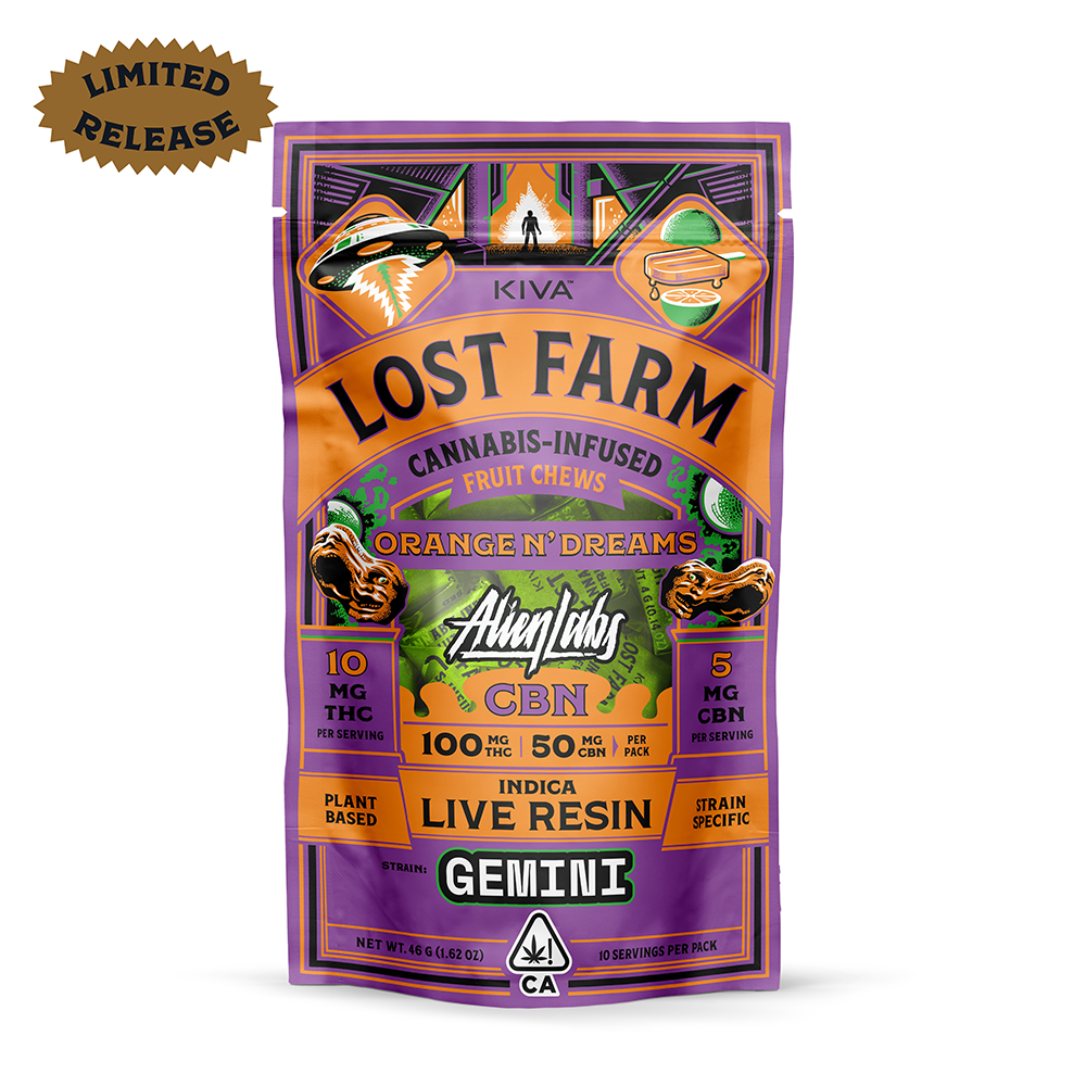 LOST FARMS - EDIBLE (CHEWS) - - 100MG THC: 50MG CBN - ORANGE N DREAMS X GEMINI 10:5