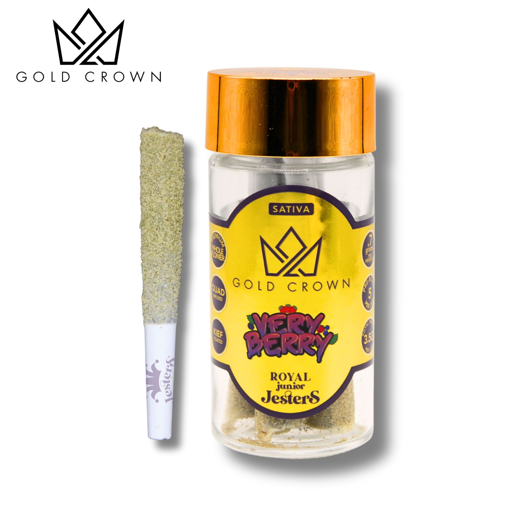 Gold Crown Royal Junior x 5 Infused Pre Rolls | Very Berry