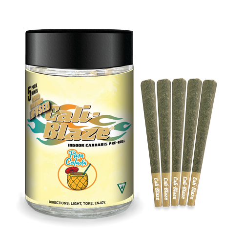 Cali Blaze - 5 Pack Infused Prerolls - Pina Colada