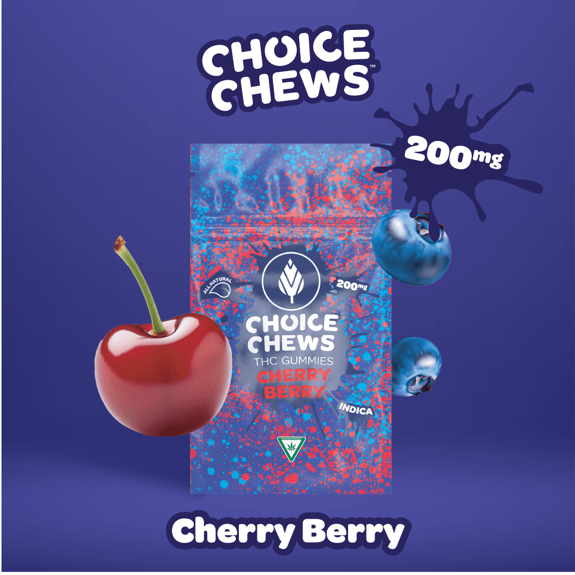 CHOICE Edible Gummies 200mg - Chronic Cherry Berry