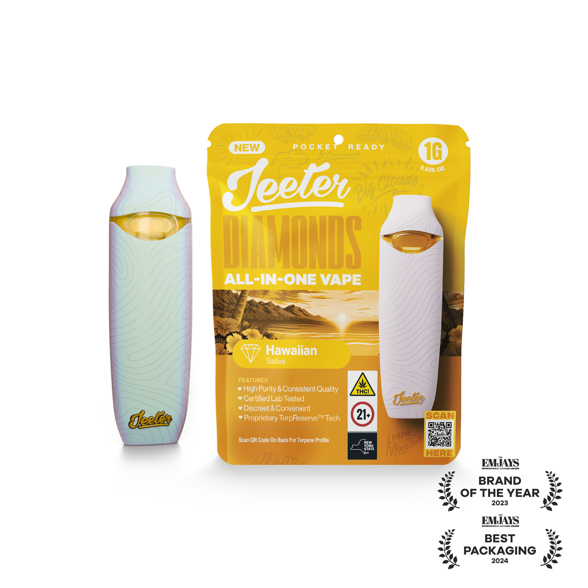 Jeeter | Hawaiian | AIO Diamonds Vape | 1g