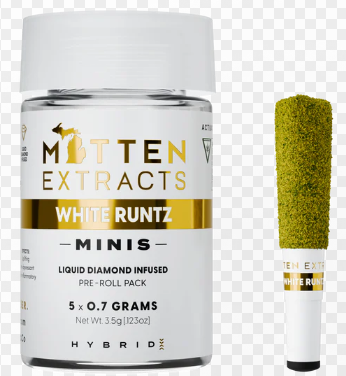 Mitten Extracts - White Runtz - 5 x .7g Infused Prerolls