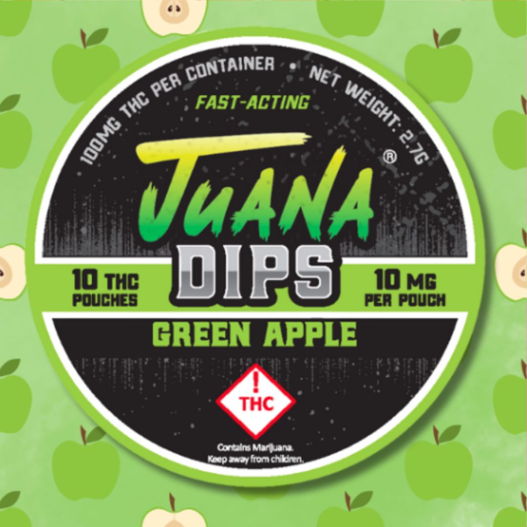 Green Apple flavored THC Pouches | 100mg