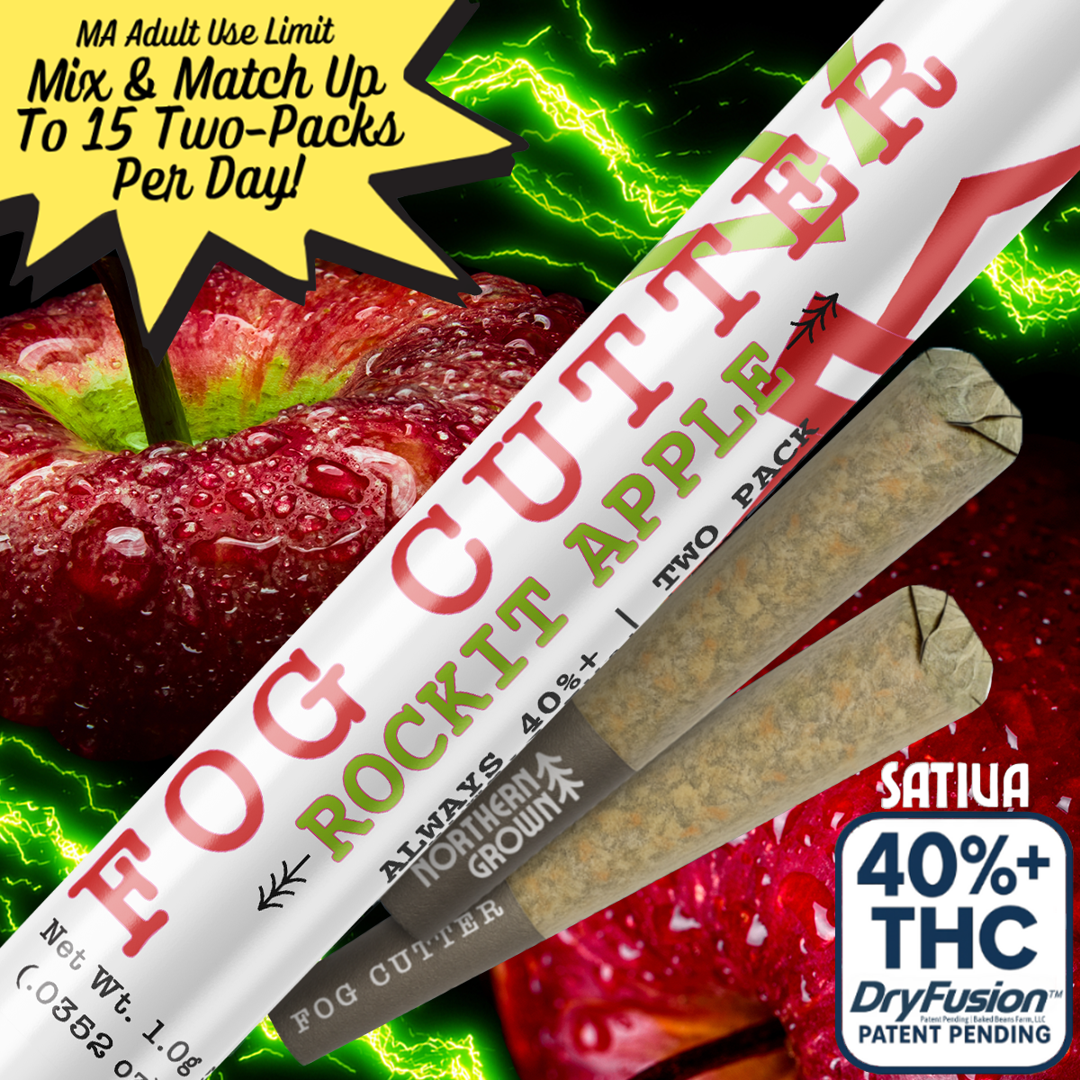 Rockit Apple Distillate Infused | Pre Rolls 2pk