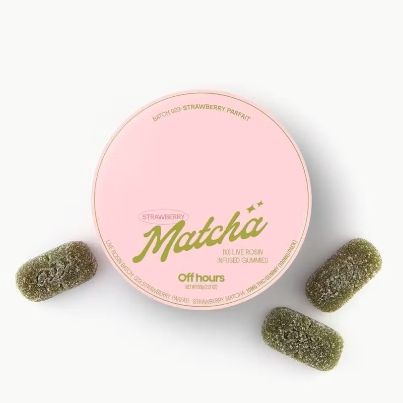Off Hours - Batch: 023 Strawberry Matcha Live Rosin Infused Gummies 10pk - 100mg