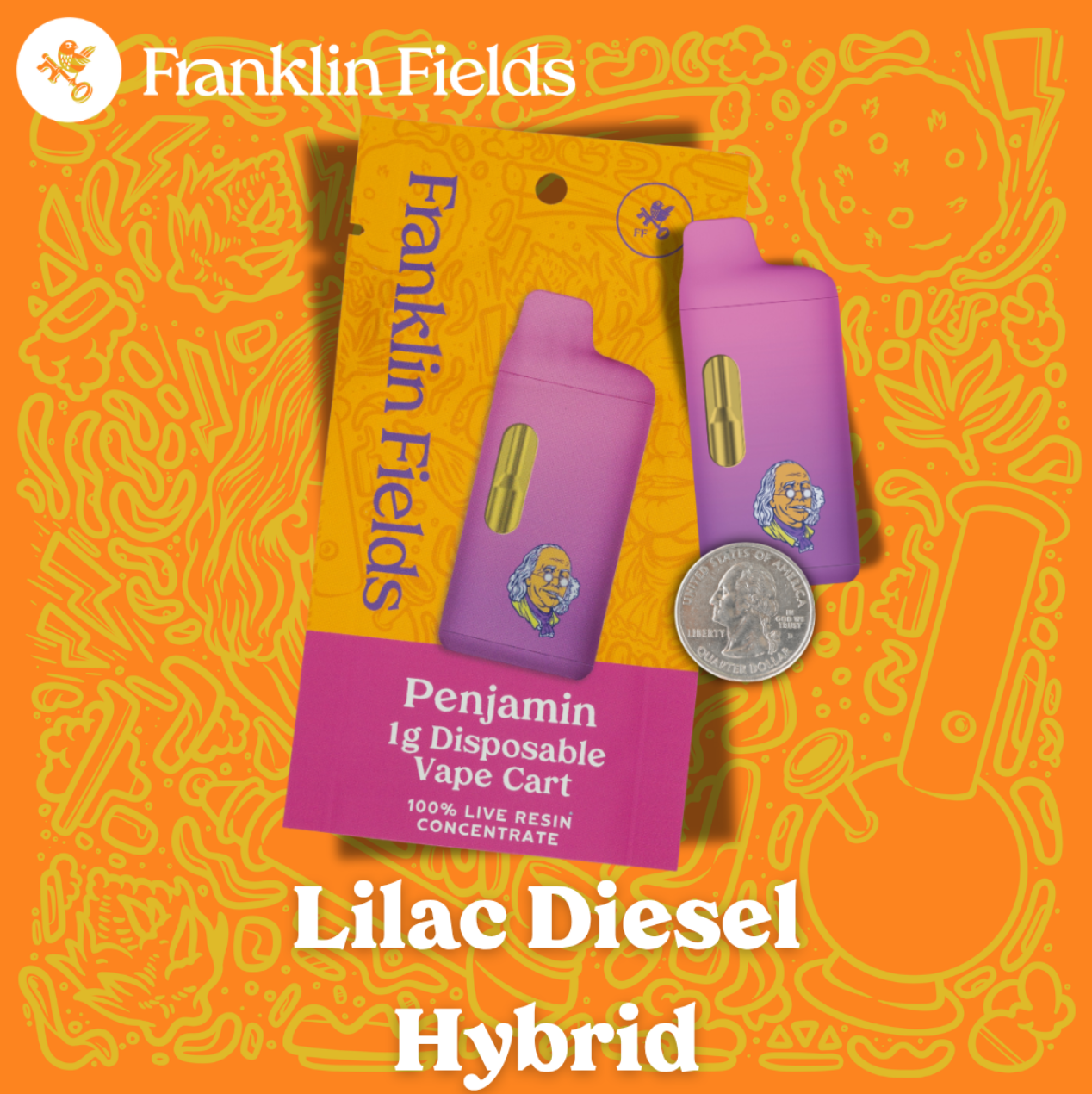 FRANKLIN FIELDS PENJAMIN | LIVE RESIN DISPOSABLE | LILAC DIESEL