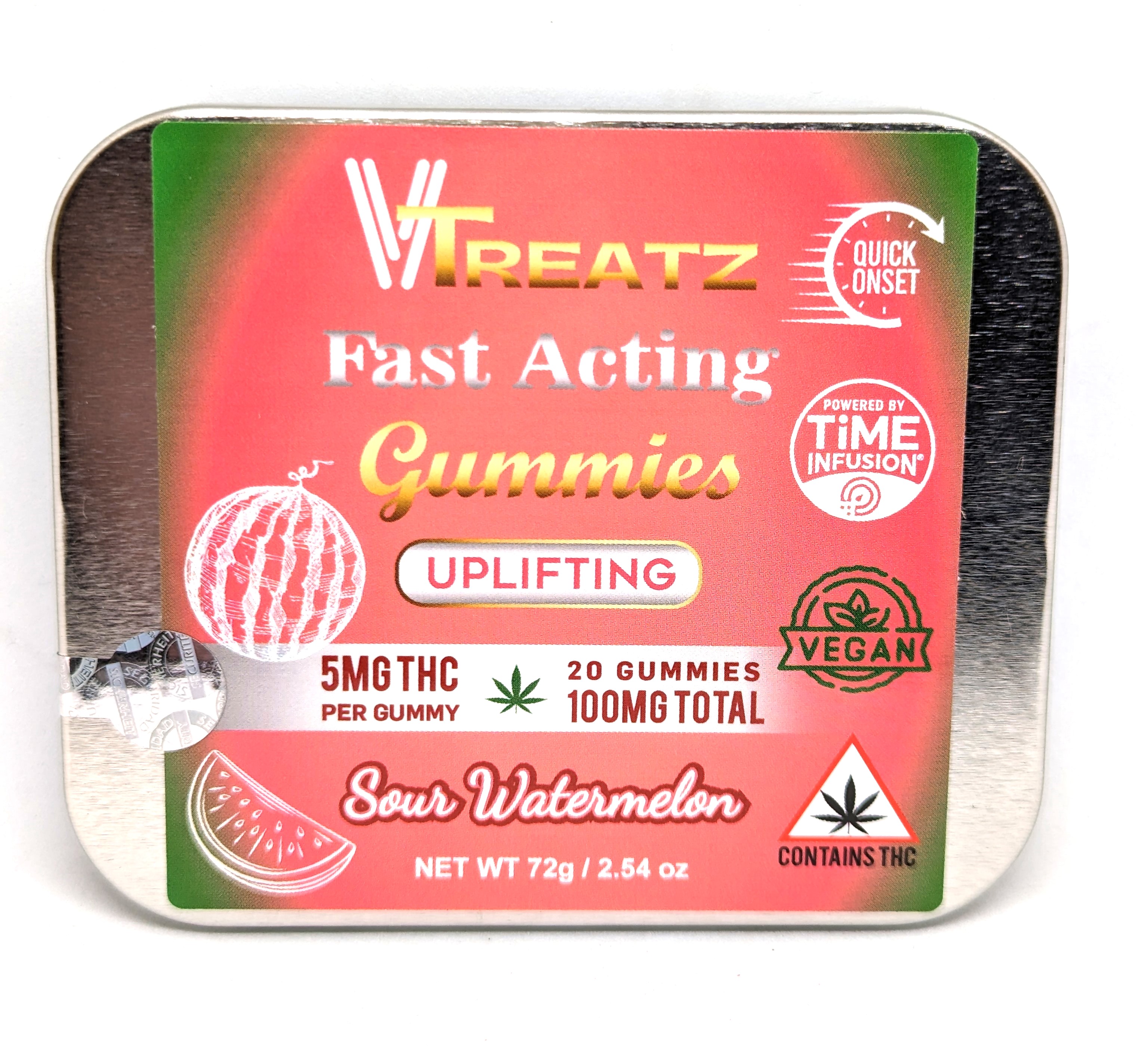 Sour Watermelon Gummies | 100mg Fast Acting THC