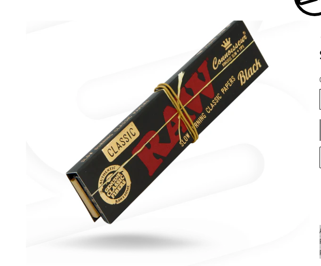 RAW Black Connoisseur Rolling Papers + Tips - Classic / 32pc / King Size Slim product photo