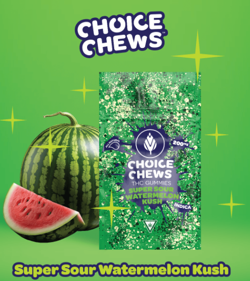 Choice - Super Sour Watermelon Kush - 200mg Gummies