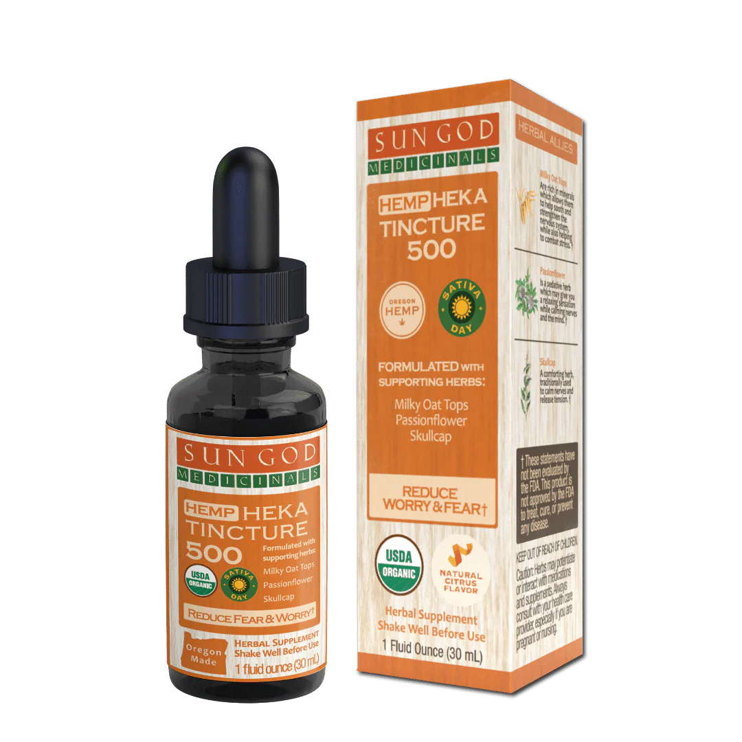 Sun God Heka Sativa Reduce Worry & Fear CBD Tincture