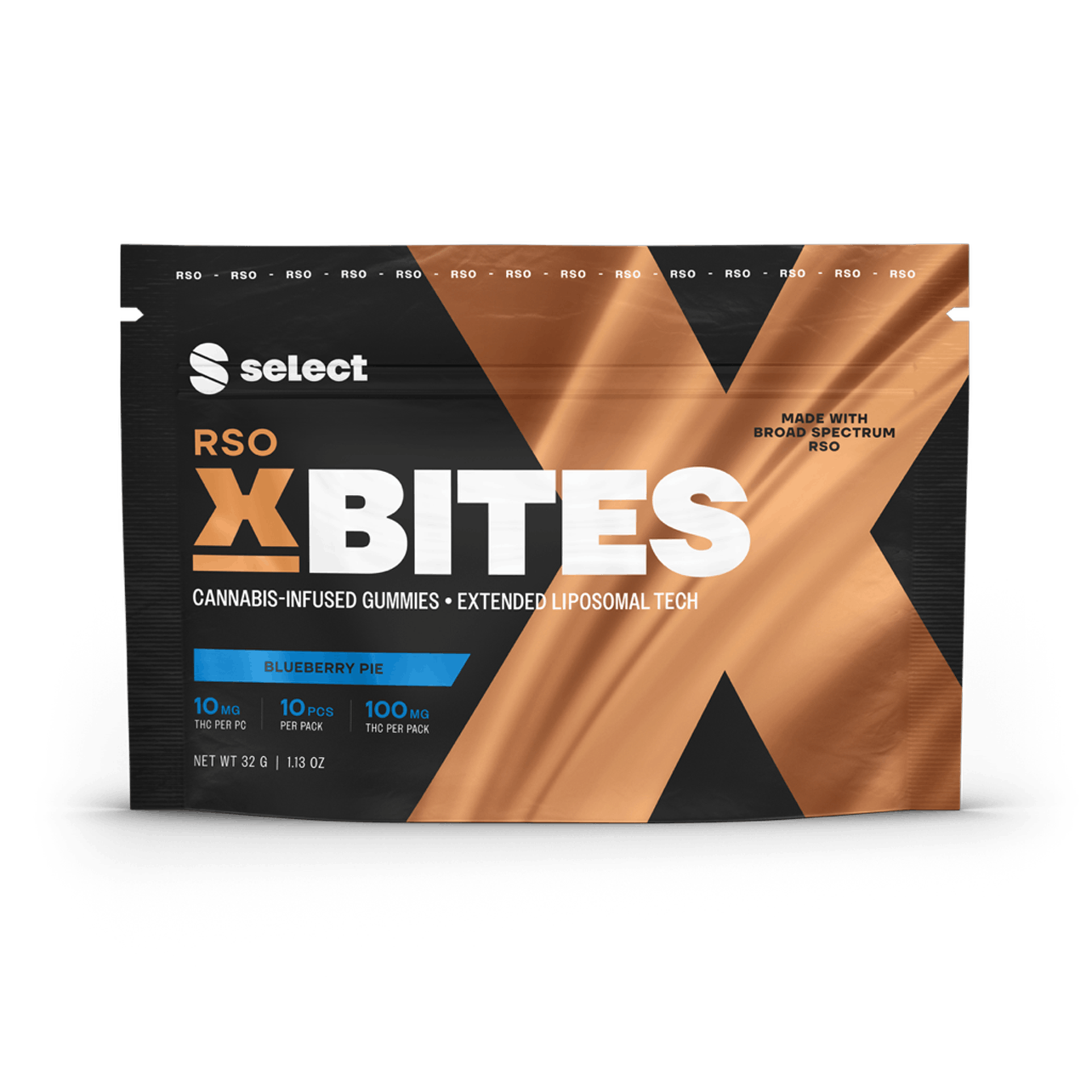Ⓥ SELECT RSO X-Bites 100mg: Blueberry Pie 10pk