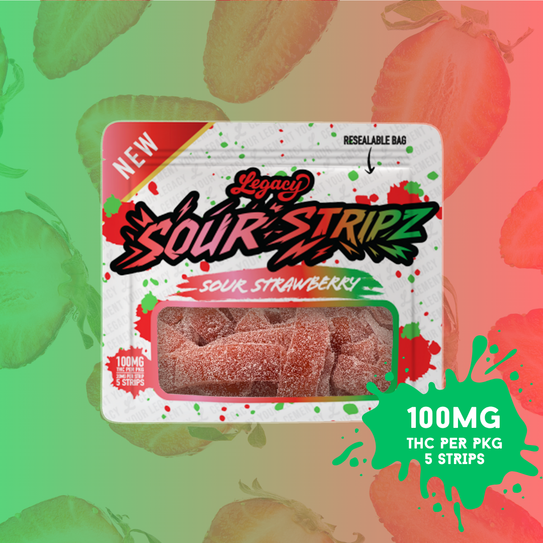 Sour Strawberry Stripz | 100mg | Gummies | 5ct
