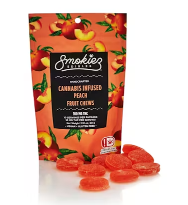 Smokiez Sweet Peach Sativa Fruit Chews 100mg