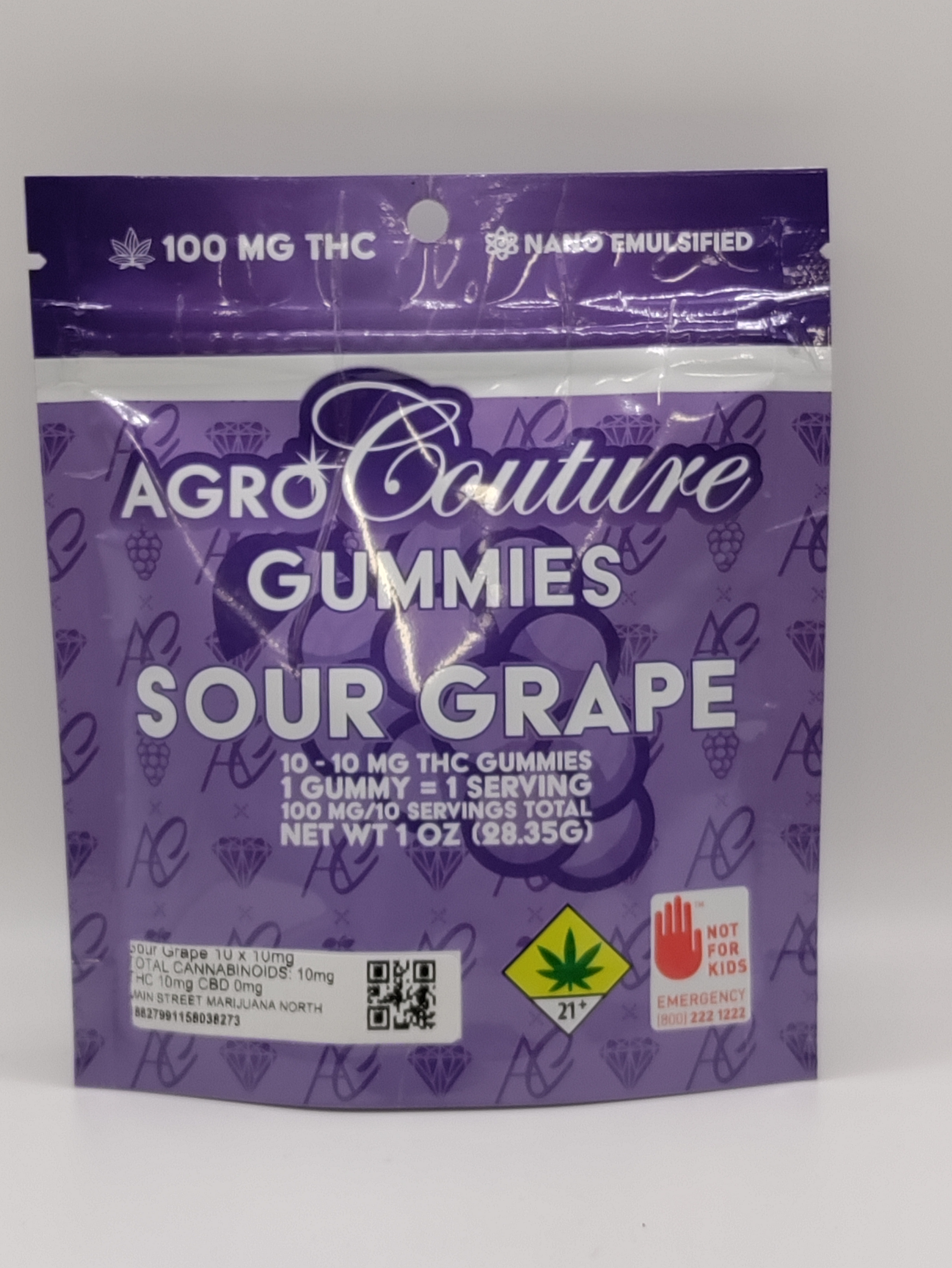 Sour Grape Gummies 100mg Agro Couture