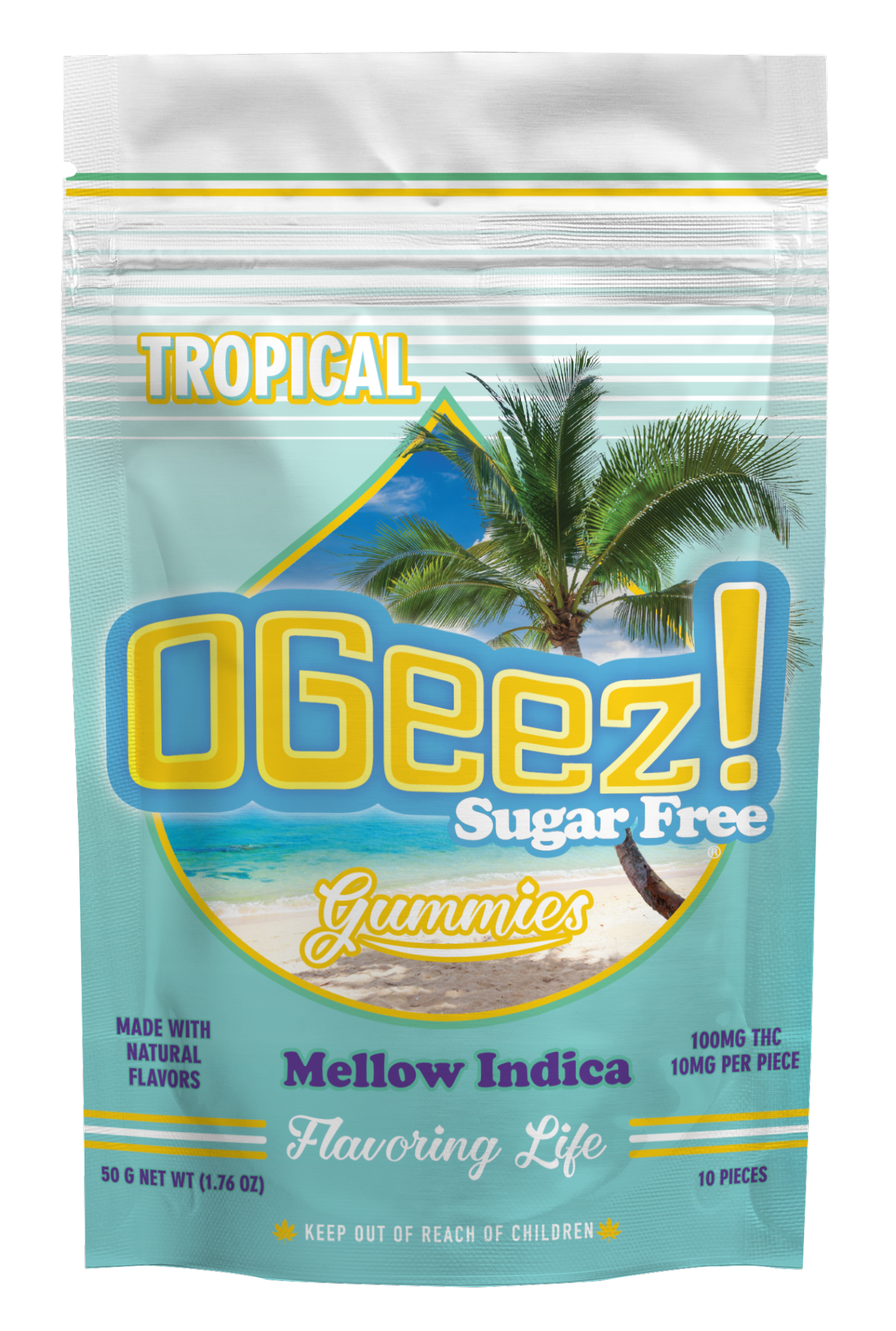 OGeez - Tropical Sugar Free Indica 100mg 10-Pack