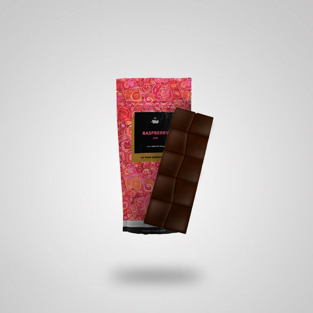 NGW | Raspberry Bar | Crunch Bar | 1:1 THC:CBD | 100mg THC | 1ct