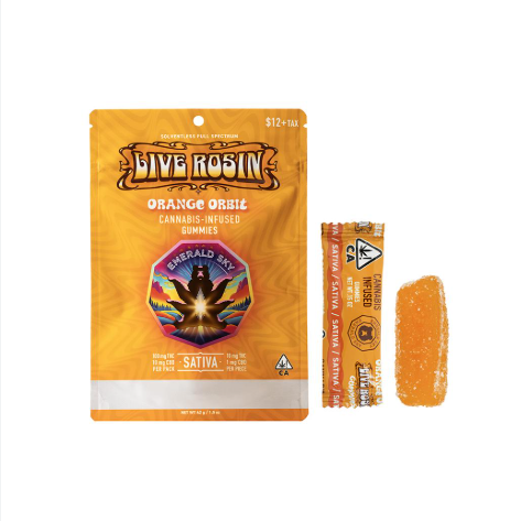 Emerald Sky - Orange Orbit (s) - Live Rosin Gummies - 100mg