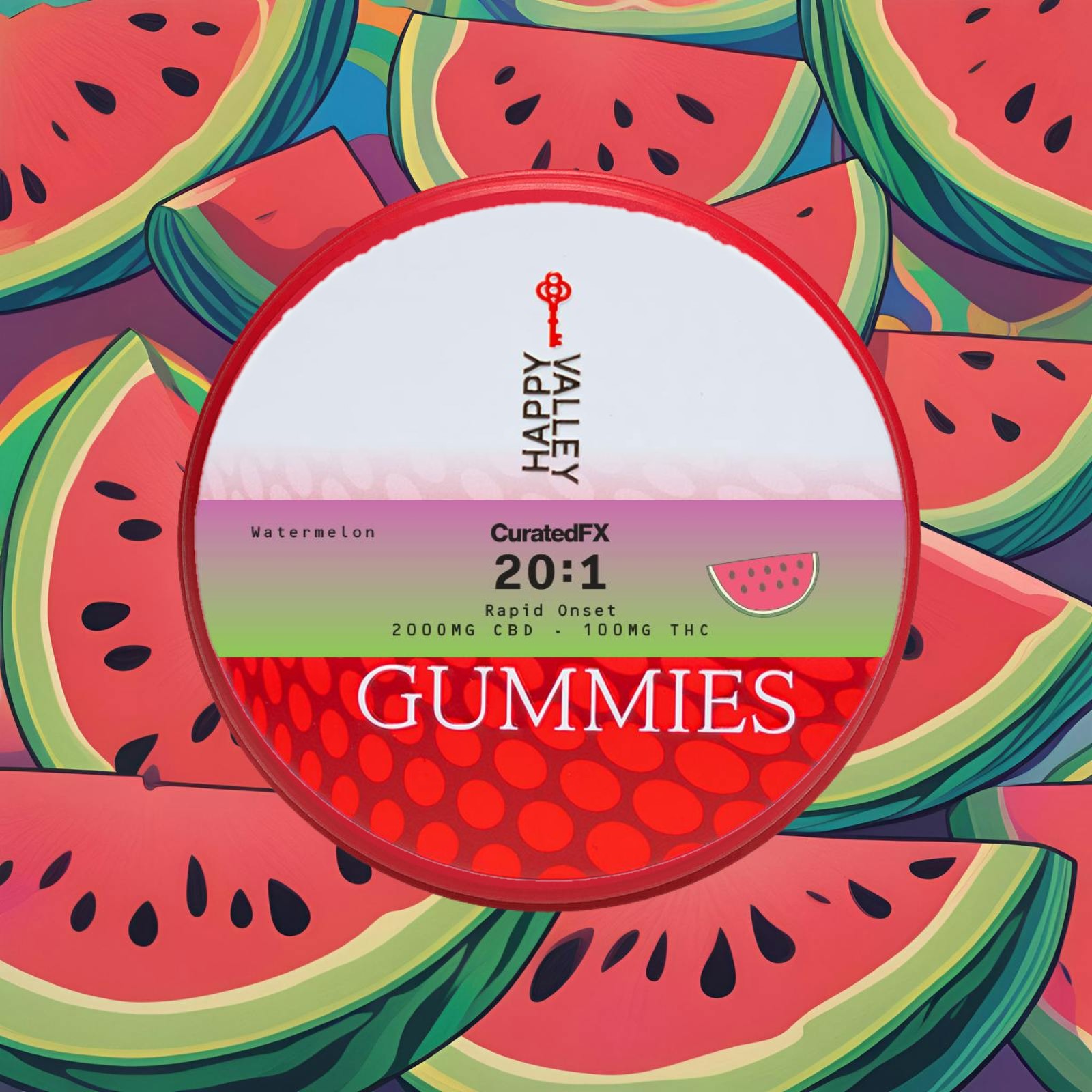 Watermelon | Relief | 20:1:1 CBD:THC:CBC | Gummies 20pk | 100mg