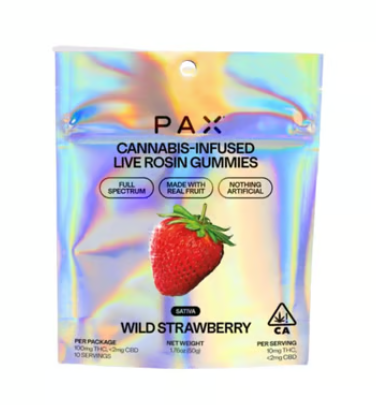 WILD STRAWBERRY LIVE ROSIN (100MG) 10PK GUMMIES [S]