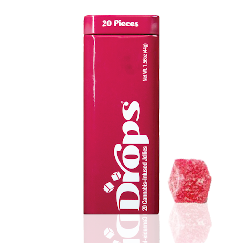 Drops Raspberry/Blackberry Trainwreck 1:2 (Sativa) 20Pk  Live Rosin Gummies (DOH)