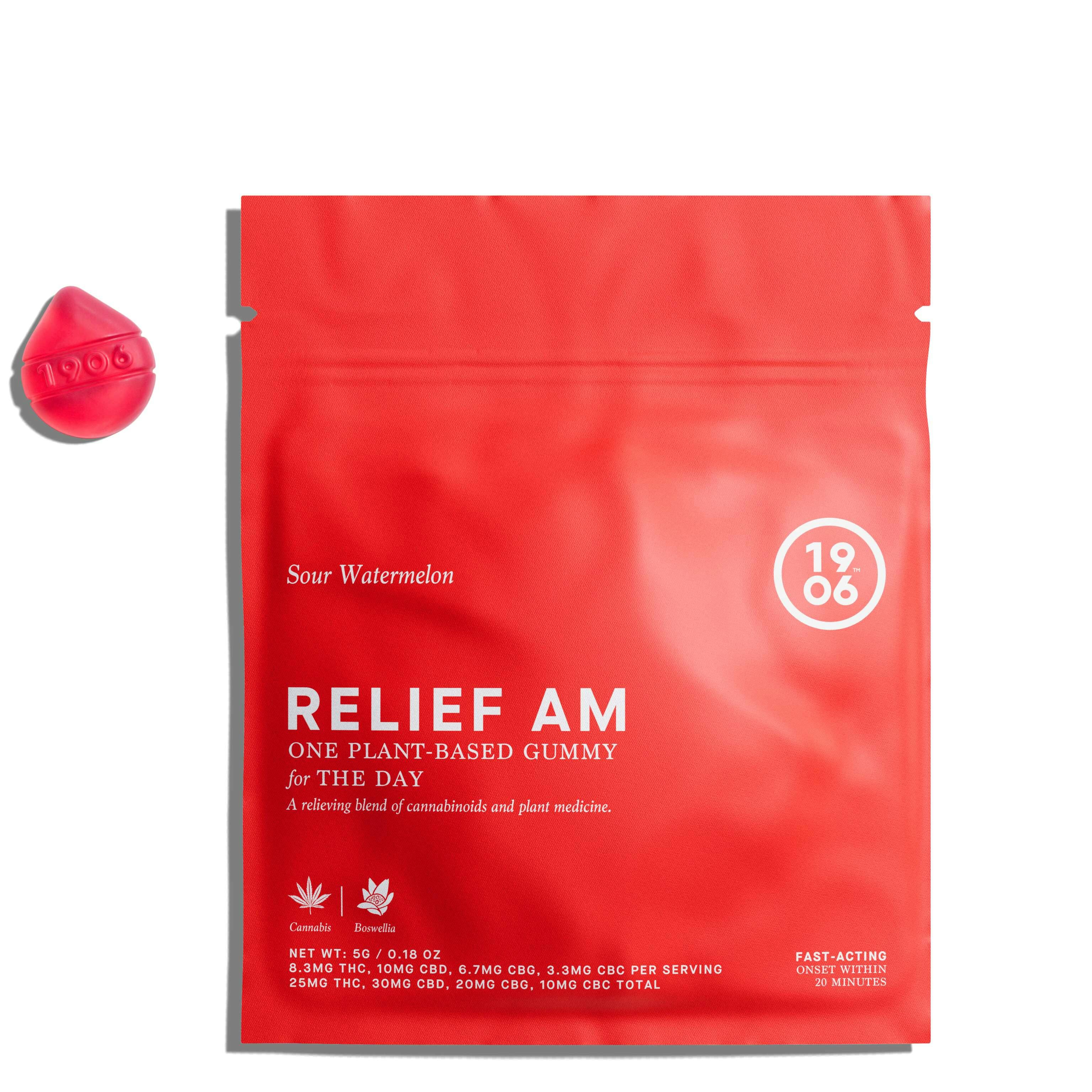 1906 Relief AM - Sour Watermelon - 4pk/100mg - Edibles