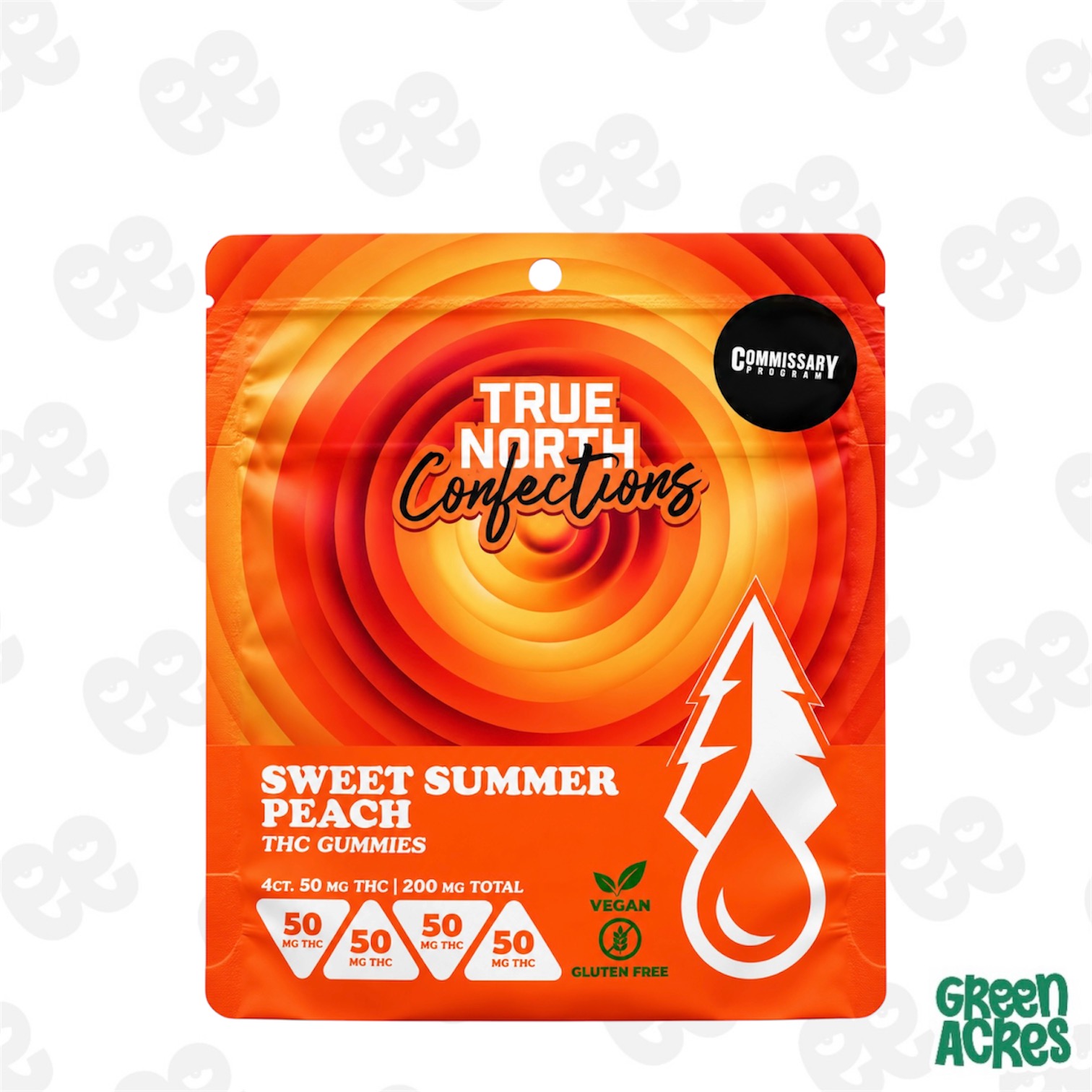 True North: Sweet Summer Peach Vegan Gummies 200MG