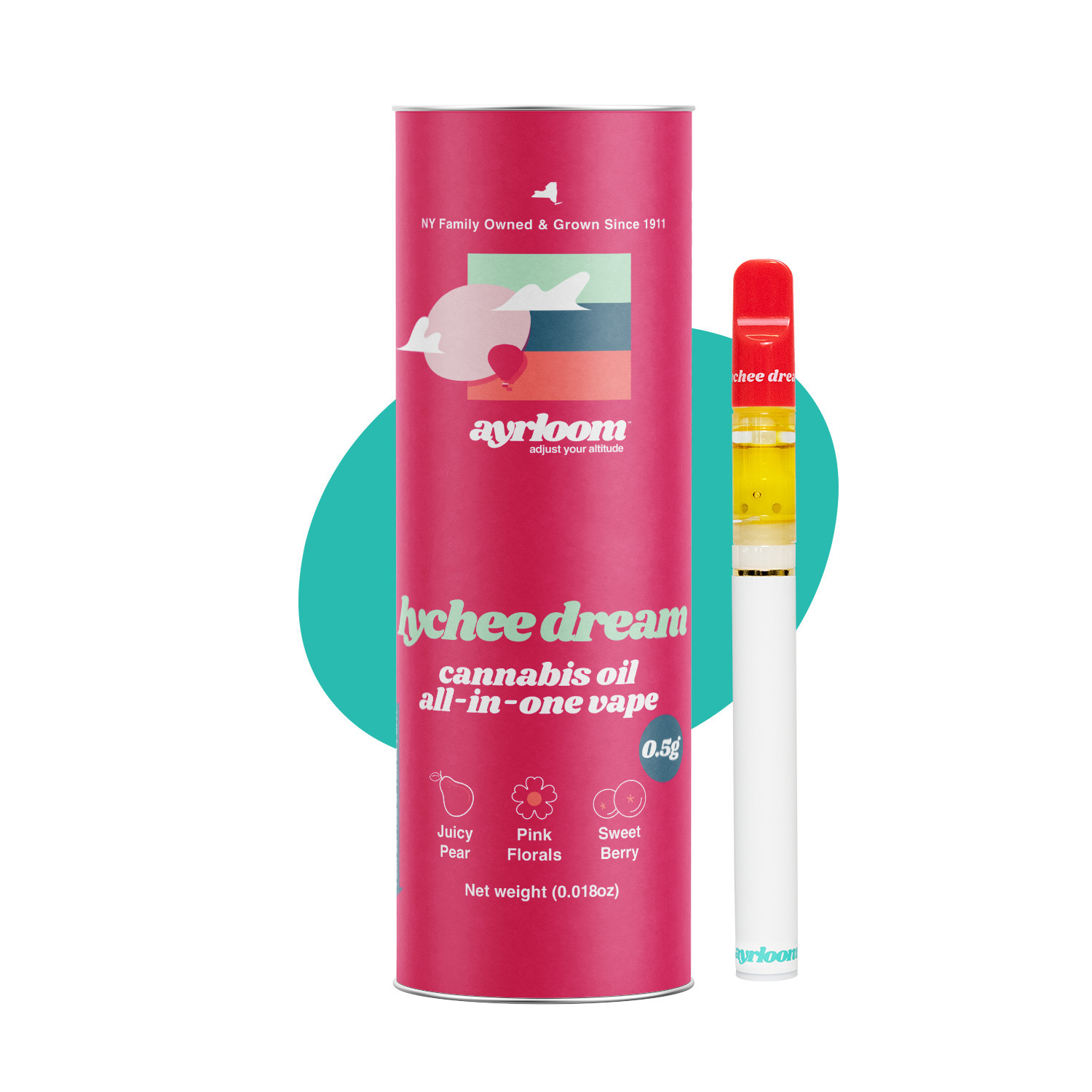 Vape | Sativa | Lychee Dream | Juicy Pear | Pink Florals | Sweet Berry