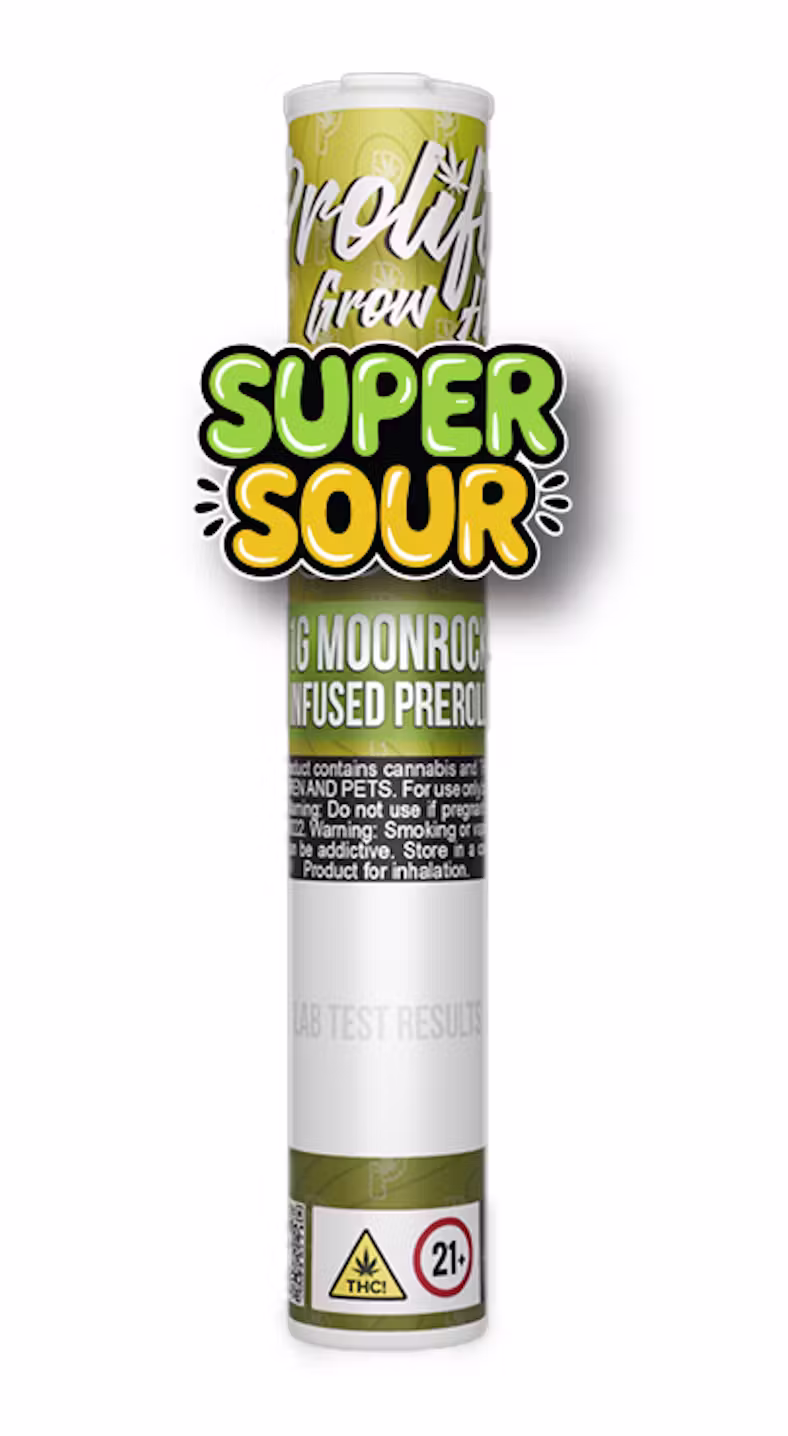 PROLIFIC - SUPER SOUR - 1G - MOONROCK INFUSED PREROLL - SATIVA HYBRID