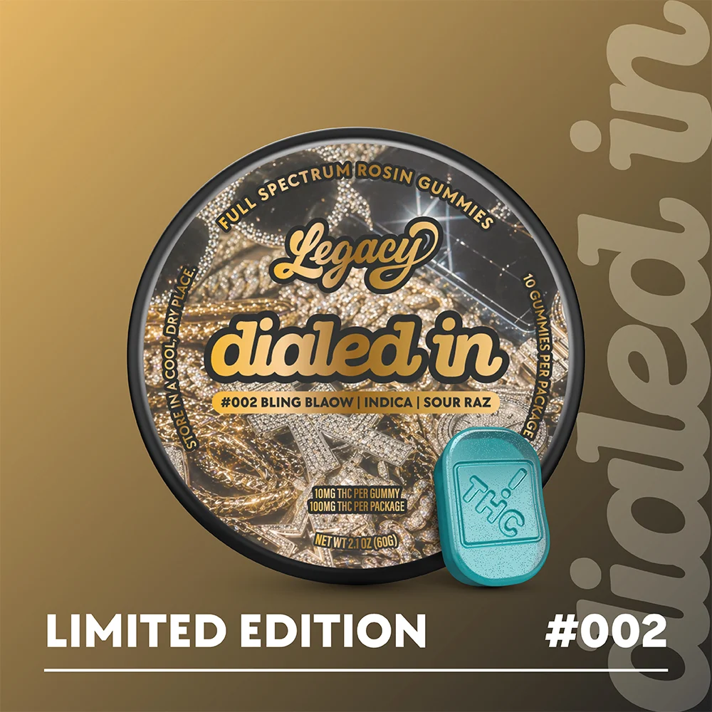 Limited Edition Bling Blaow Sour Raz Rosin Gummies 10pk