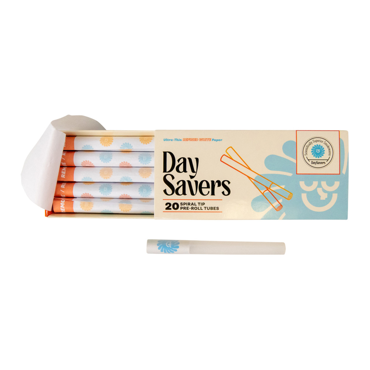 DaySavers - Refined White Artisan Pre-Roll Tubes 1 1/4 - 20pk