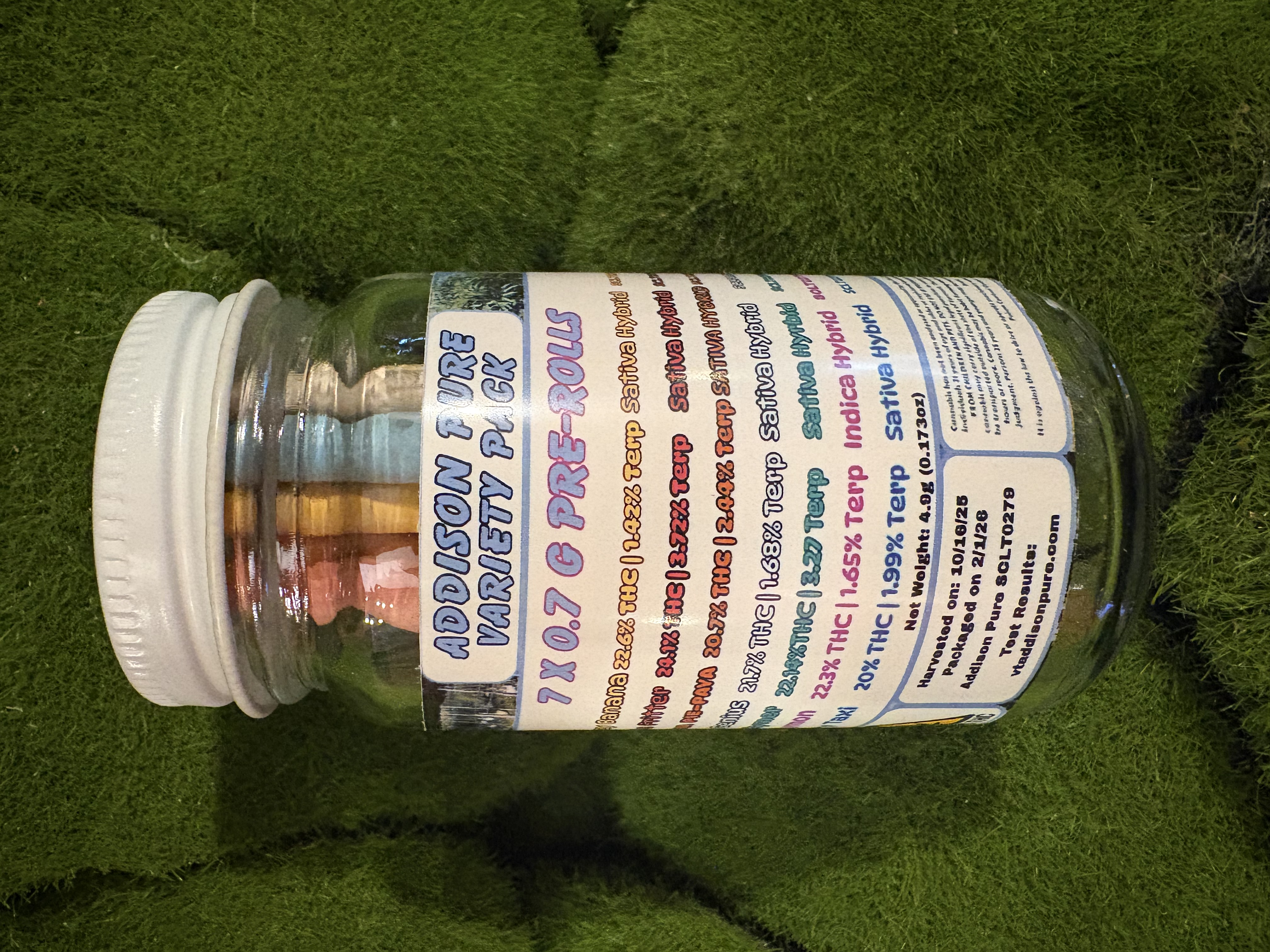 Pre Roll 7 Pack | 7 Cultivar Variety Pack | Addison Pure