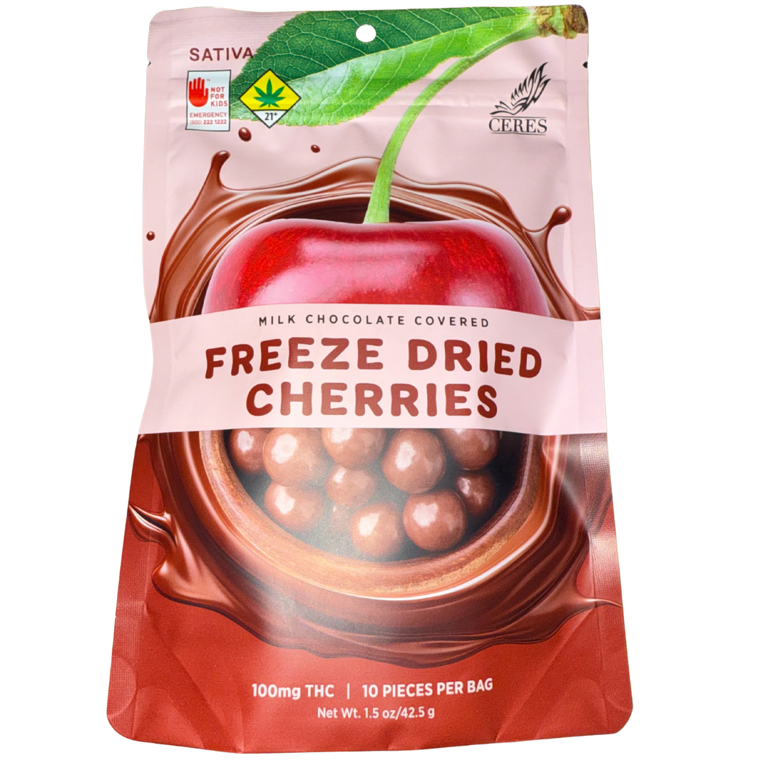 Ceres Milk Chocolate Freeze Dried Cherries Sativa 100mg