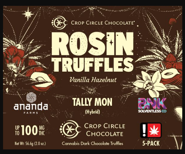 Crop Circle Chocolates: Dark Vanilla Hazelnut Truffles