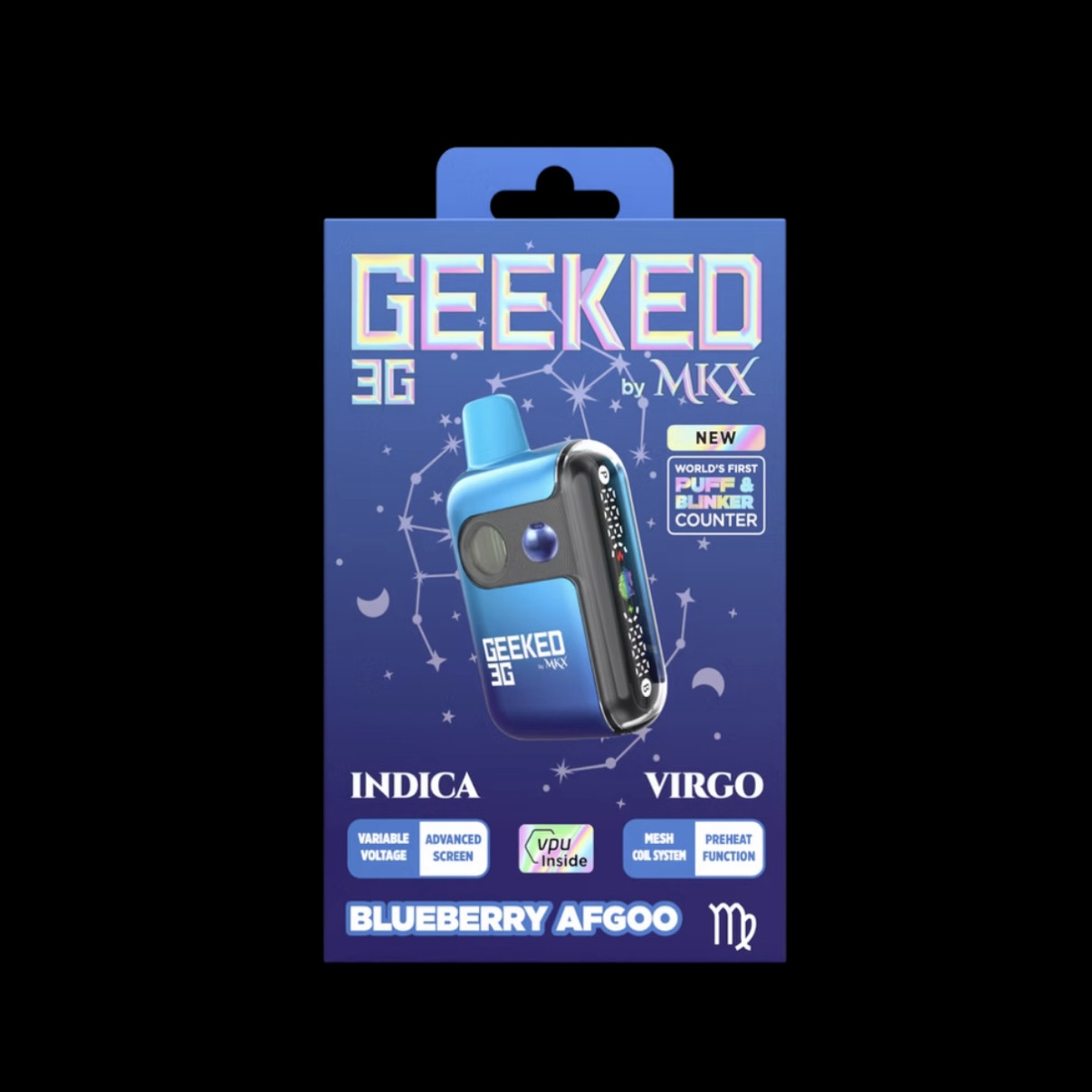 Geeked by MKX Disposable Indica Blue Afgoo