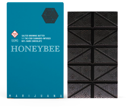Honey Bee - Salted Brownie Batter 100mg 1:1 CBD Chocolate