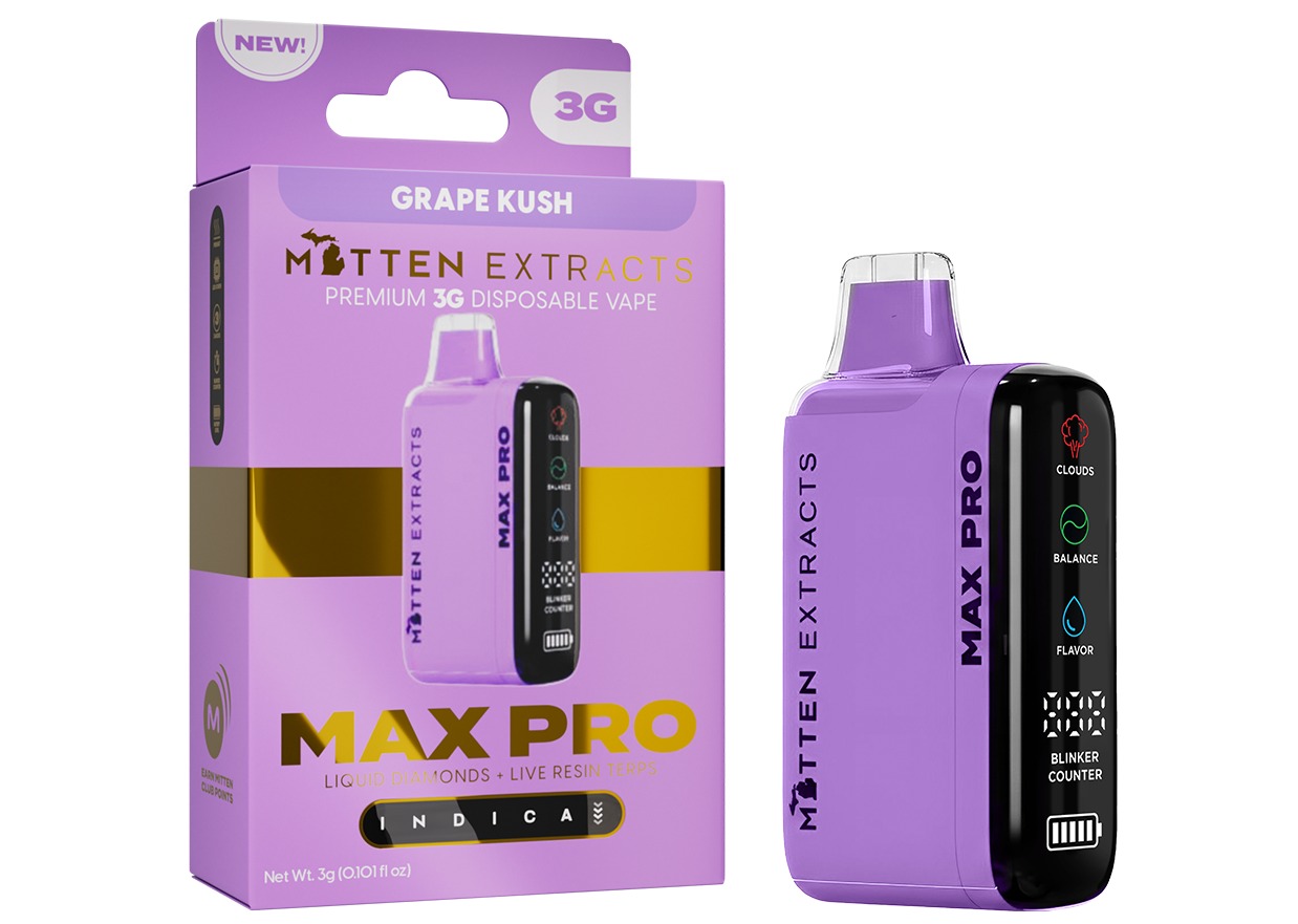 Mitten MAX PRO - Disposable 3g - Grape Kush - Indica