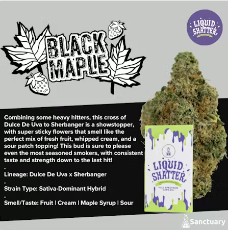 Black Maple | Liquid Shatter Vape Cart | 1g