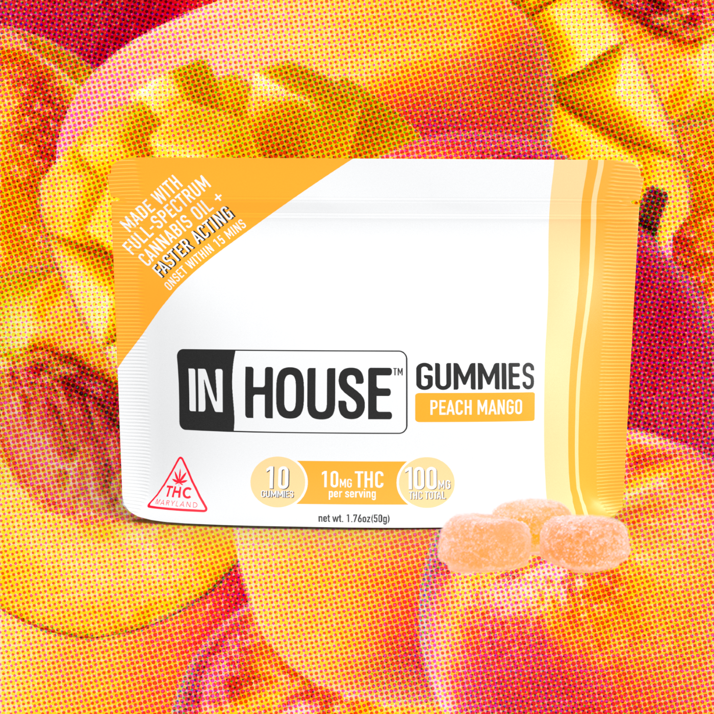 Peach Mango | Gummies | 10pk of 10mg* product photo