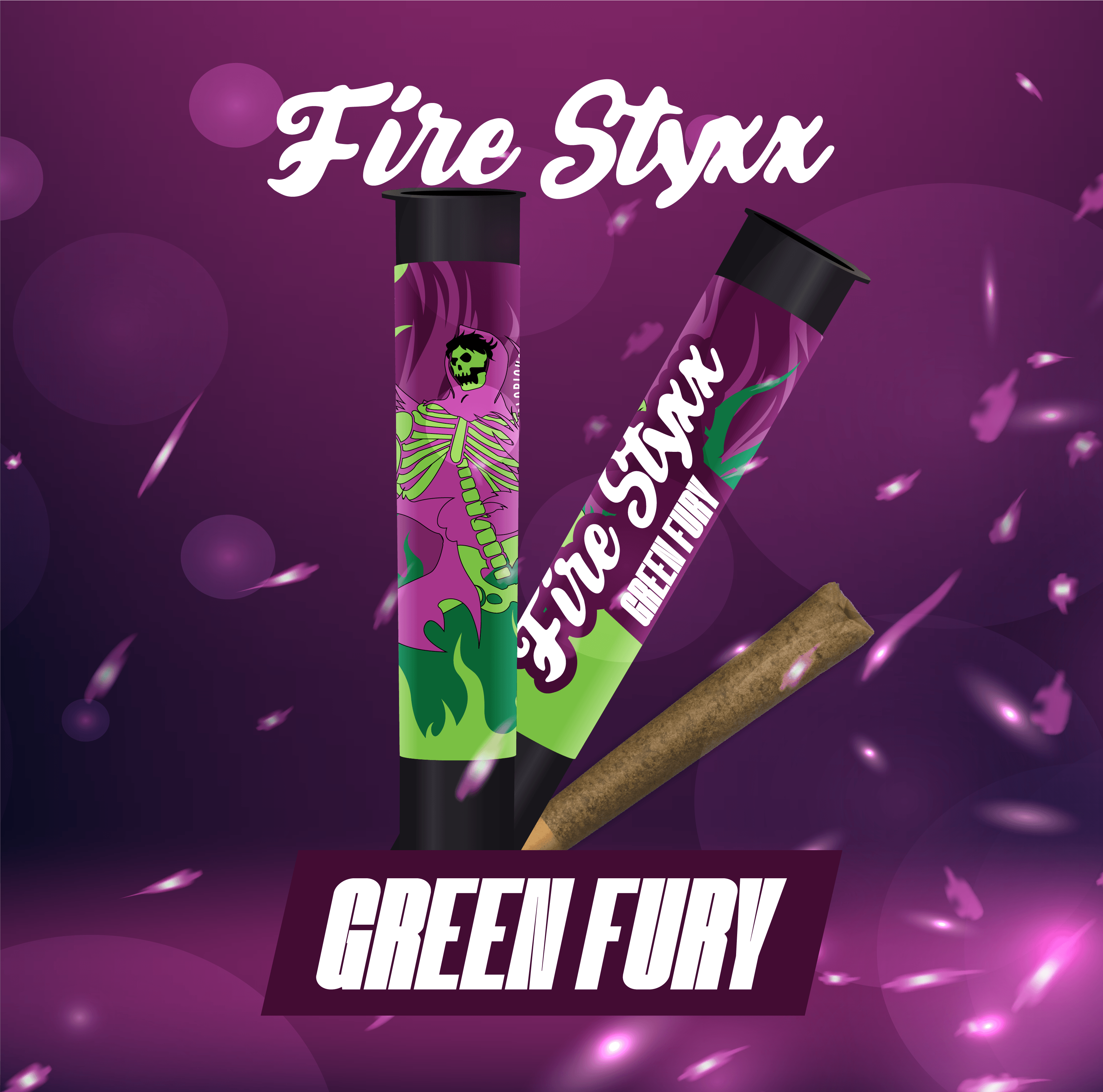 Glorious Green Fury Fire Styxx Pre Roll 1g