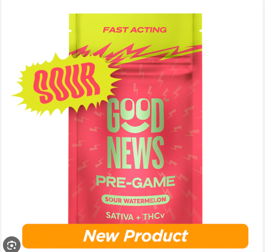 Good News Gummies Pre-Game Sour Watermelon 1:2 THCV:THC (S) 100mg