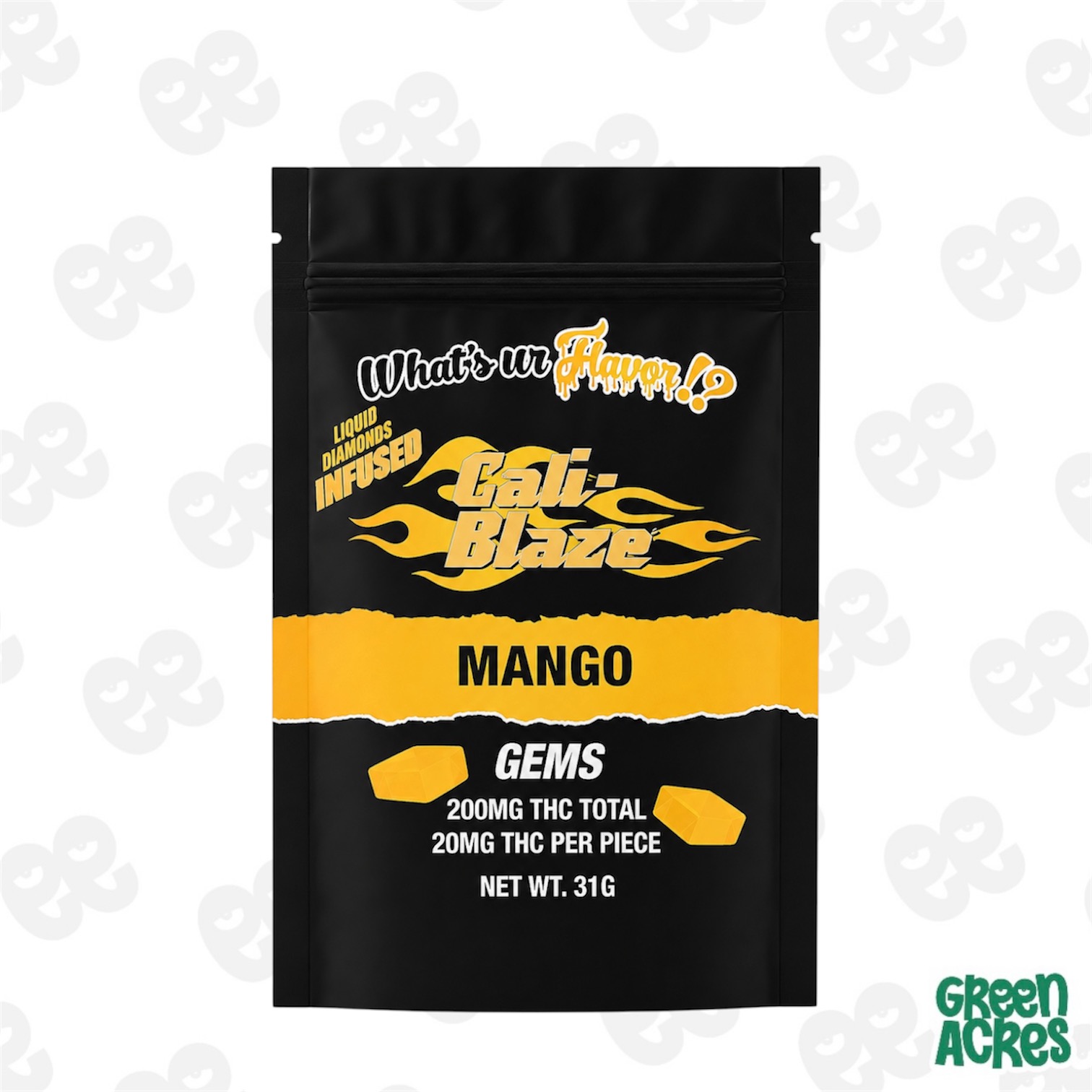 Cali Blaze: Mango 200MG Gem Gummies