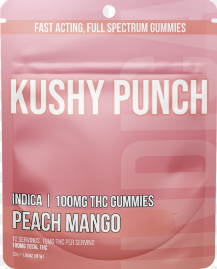 Kushy Punch - Gummies - Peach Mango (I) (100mg)