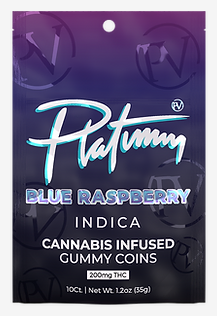 Gummies | Blue Razz | 200mg | Platinum Vape