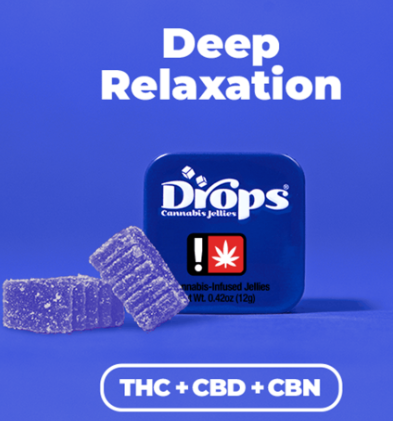 Drops Single Black Currant Enhanced 1:1:1 CBD/THC/CBN  100mgCBD 100mgTHC 100mgCBN Live Rosin Indica 2PK Infused Jellies