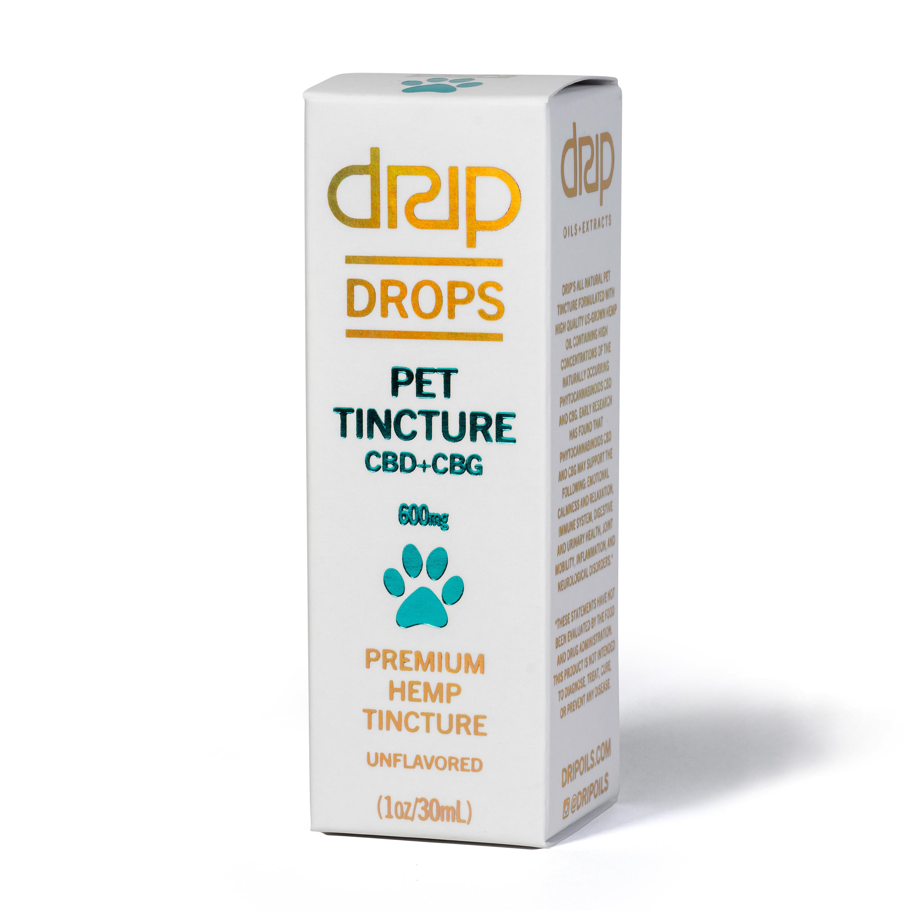 (DRIP) DROPS PET Tincture 1:1 CBD/CBG 600mg