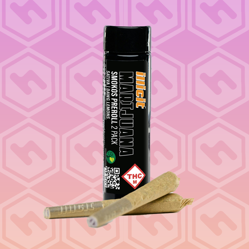 Illicit Gardens | Smokos | Dawg Lemons | Live Resin Infused Pre-Roll 2 Pack | 2g